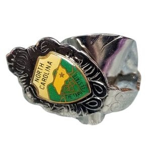 North Carolina The Tarheel State Vintage Souvenir Spoon Ring